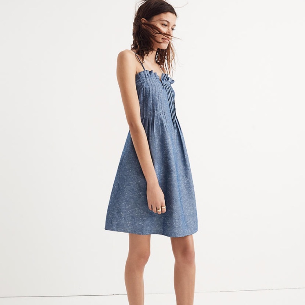 Madewell Denim Pintuck Cami Dress